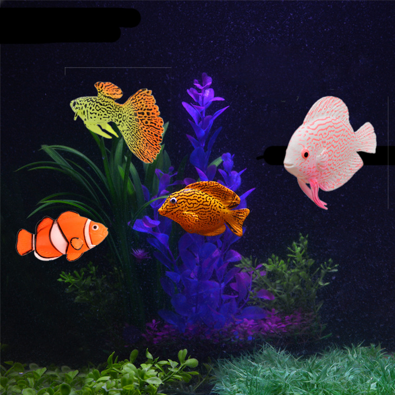 Aquarium Fish Glow In The Dark - Dekorasi Akuarium Ikan Silikon Bercahaya dalam