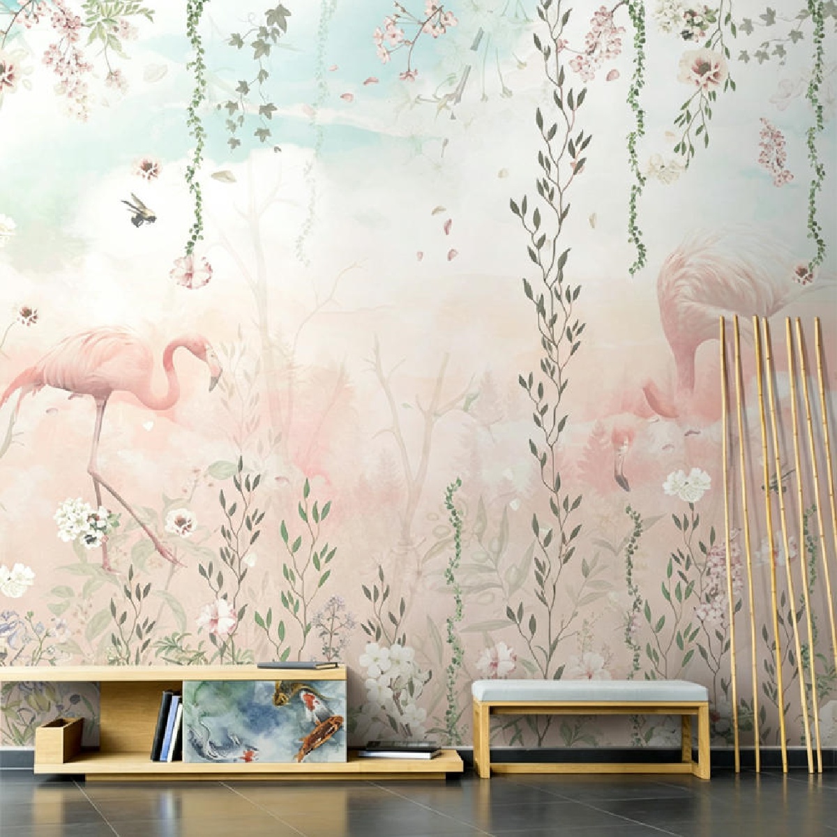 Wallpaper kartun kustom bunga  - Background Film 3D ulasan dan harga