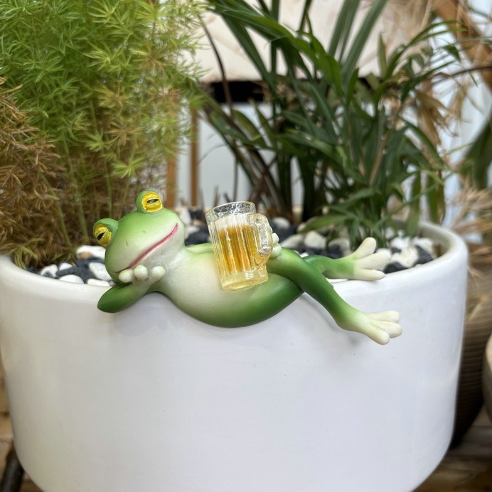 Ornamen Hiasan Katak di Pinggi - Aquarium Fish Pot ulasan dan harga