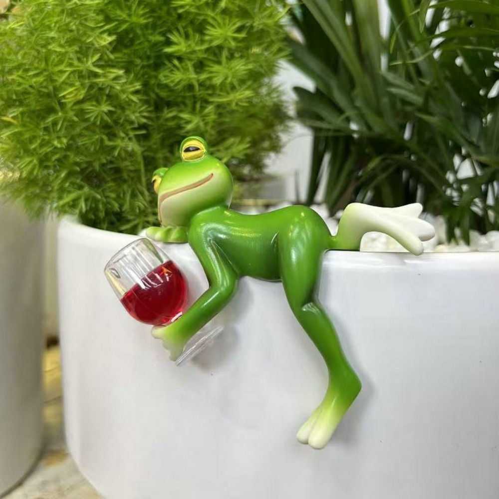 Ornamen Hiasan Katak di Pinggi - Aquarium Fish Pot ulasan dan harga