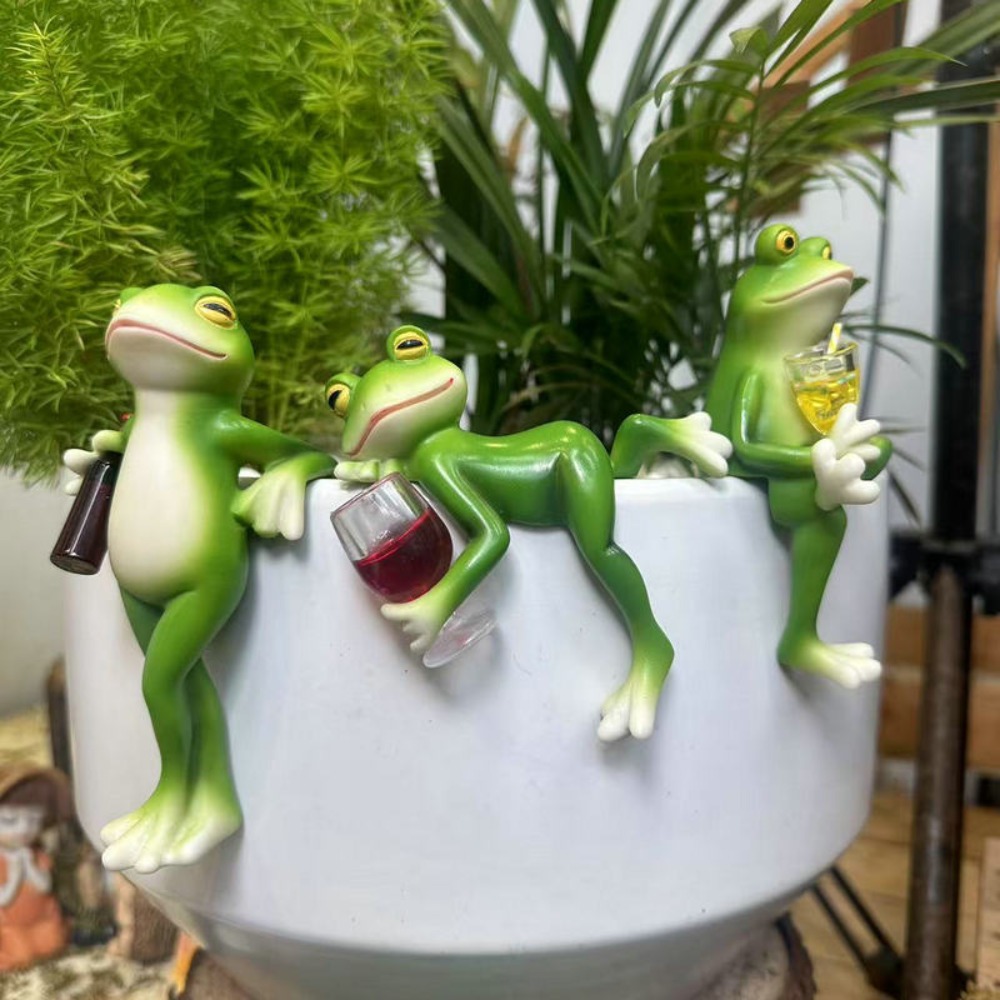 Ornamen Hiasan Katak di Pinggi - Aquarium Fish Pot ulasan dan harga