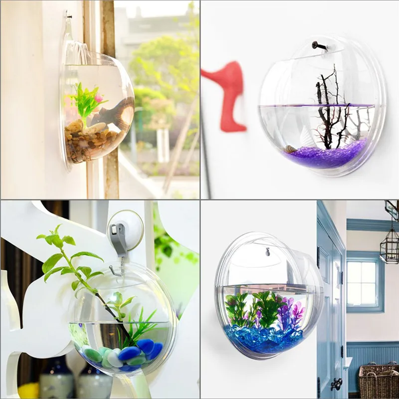 Akrilik Transparan Gantung Din - Aquarium Fish Pot ulasan dan harga