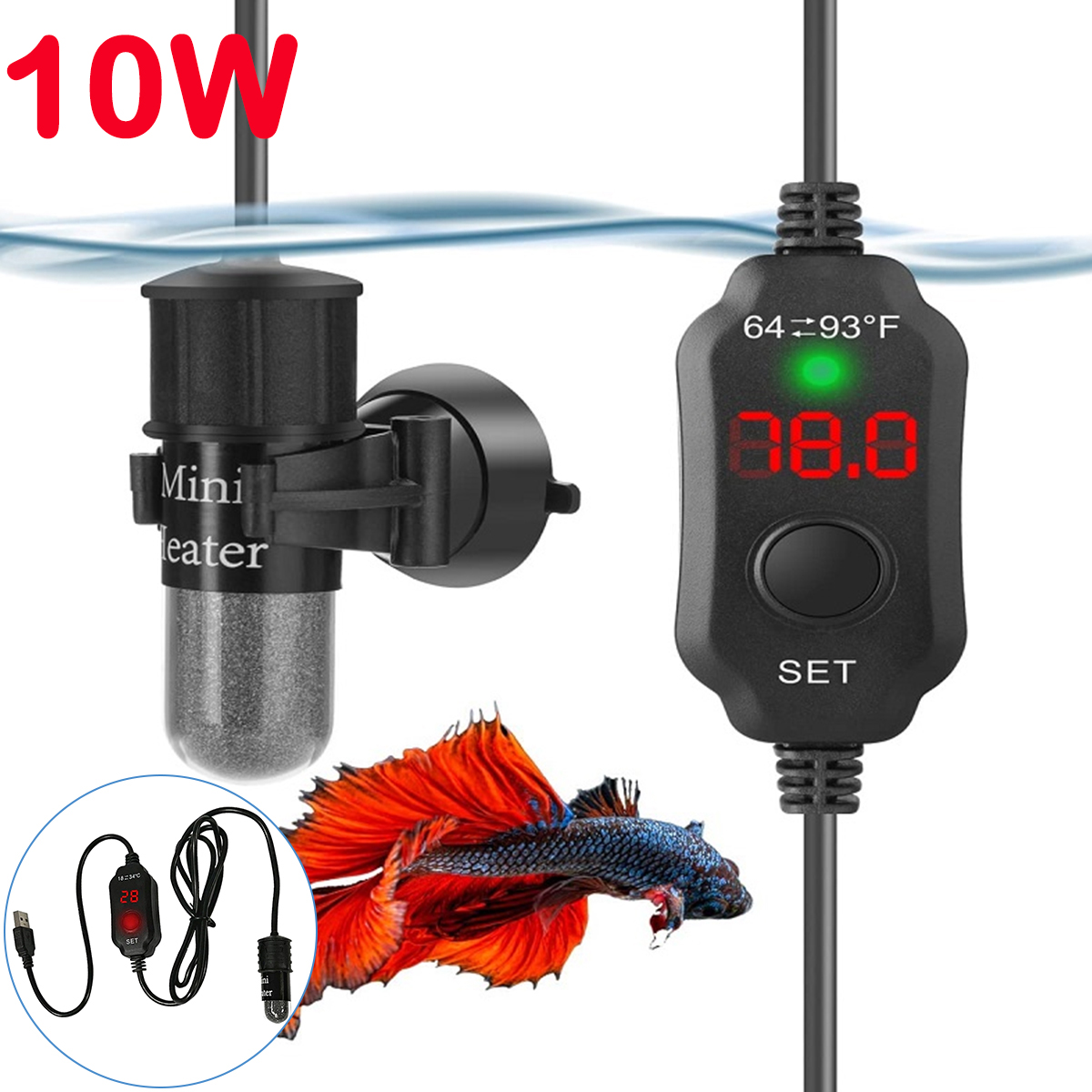 Batang pemanas akuarium, 10W d - Aquarium Fish Cold Water ulasan dan harga