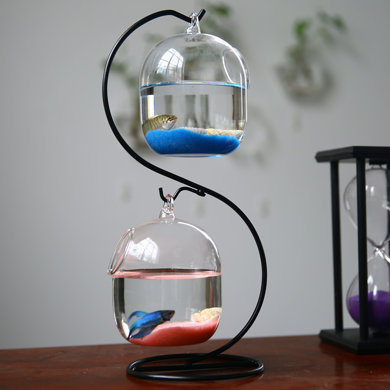 Kreatif Dua Dek Ditangguhkan T - Aquarium Fish Pot ulasan dan harga