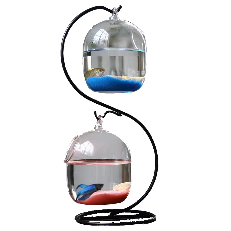 Kreatif Dua Dek Ditangguhkan T - Aquarium Fish Pot ulasan dan harga