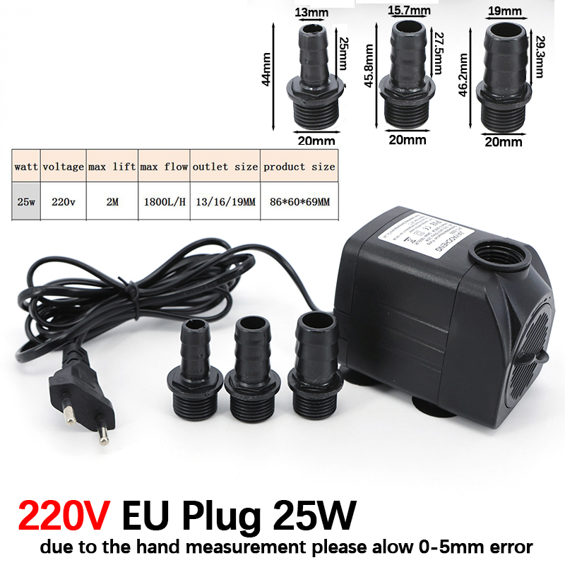AC 220V 16W 25W Pompa Air Subm - Aquarium Fish Care ulasan dan harga