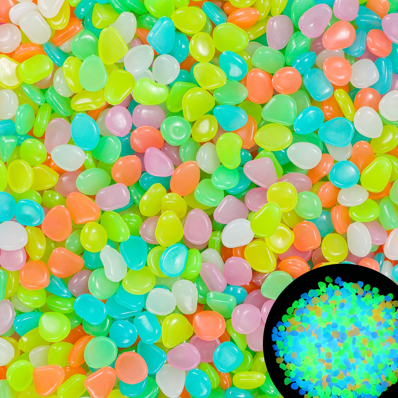 100 buah kerikil taman menyala - Aquarium Fish Glow In The Dark ulasan dan harga