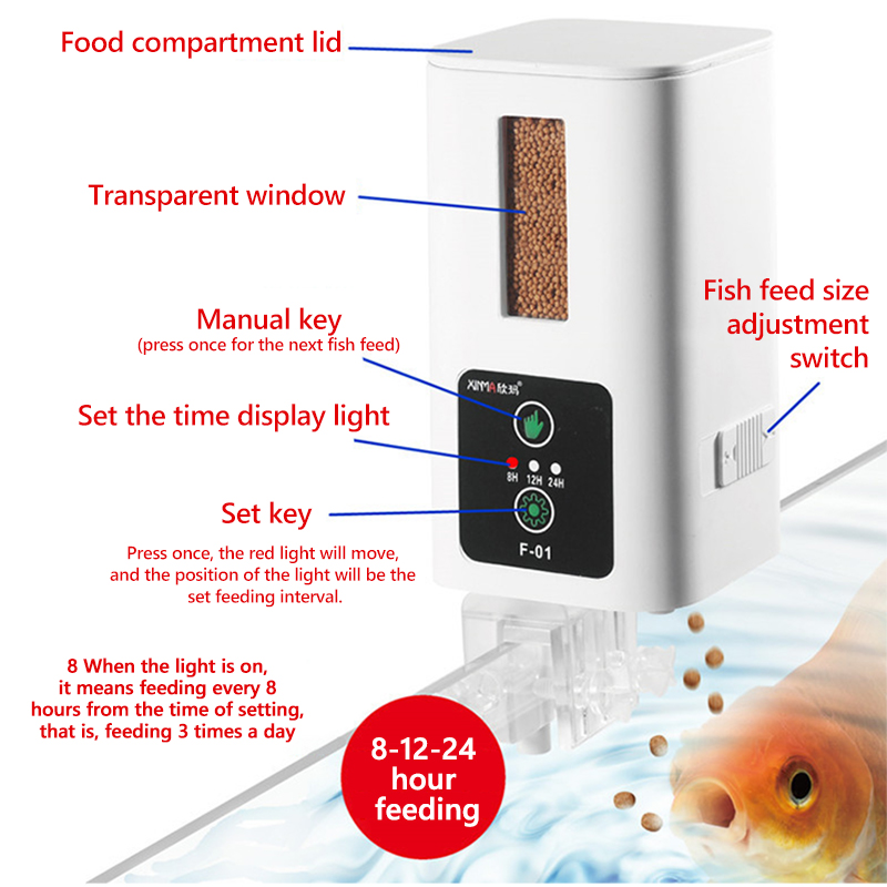 Pemberi makan akuarium 400ml,  - Aquarium Fish Feeder Automatic ulasan dan harga