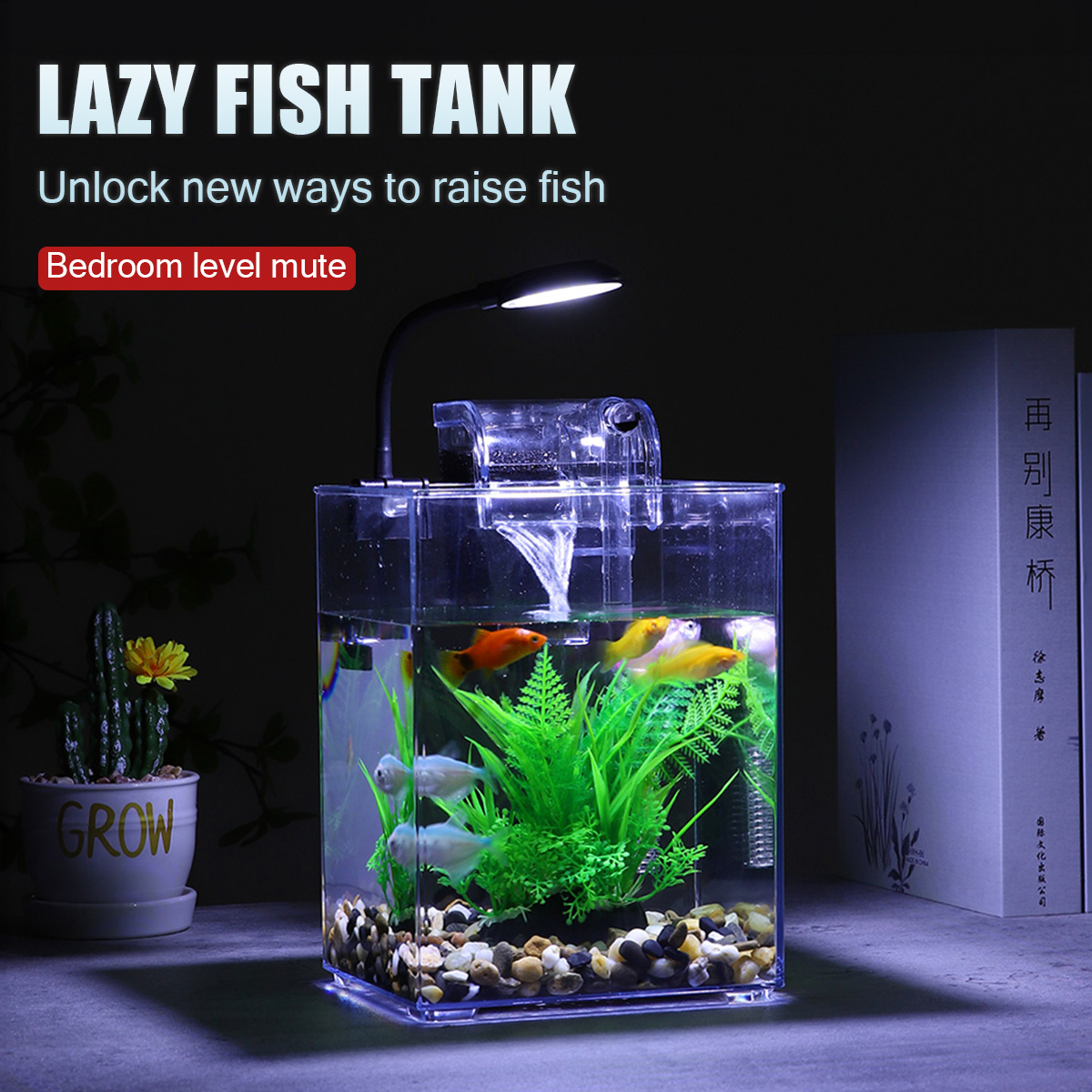 Set tangki ikan Desktop USB-mu - Aquarium Fish Pot ulasan dan harga