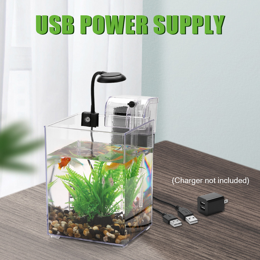 Set tangki ikan Desktop USB-mu - Aquarium Fish Pot ulasan dan harga