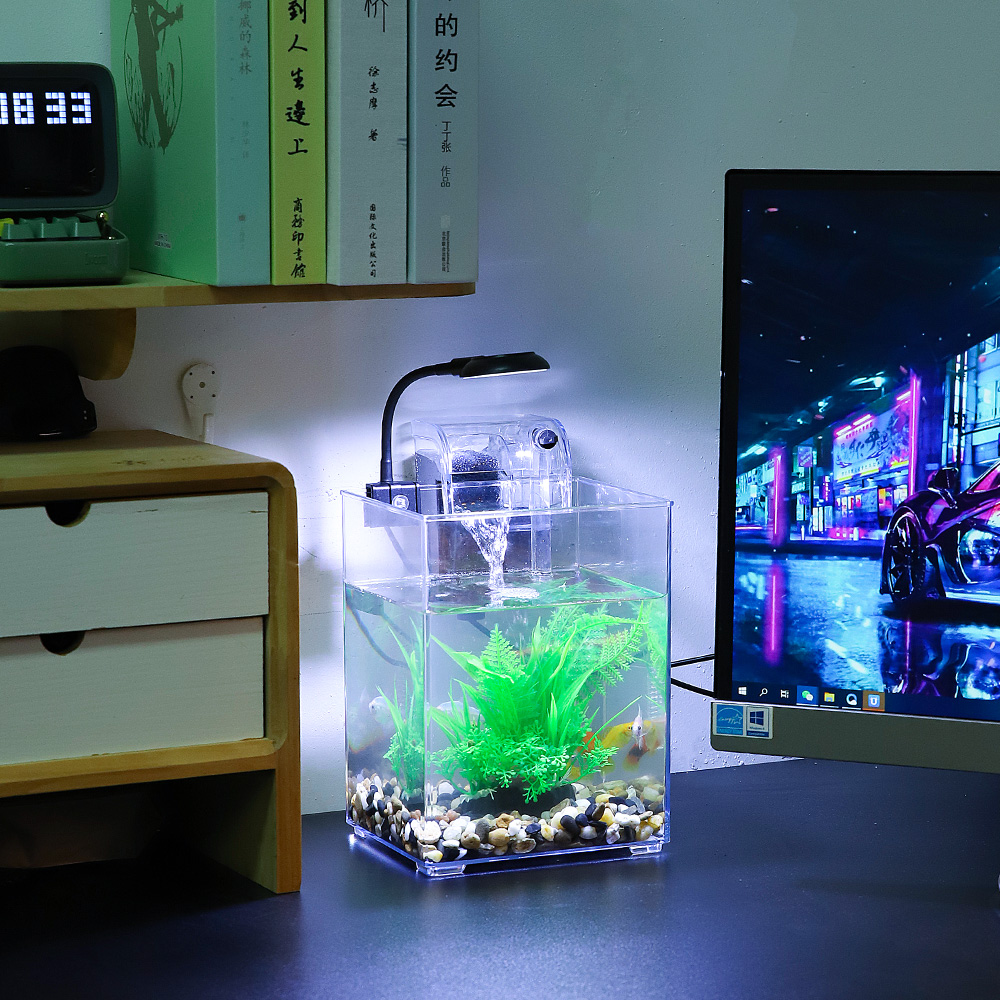 Set tangki ikan Desktop USB-mu - Aquarium Fish Pot ulasan dan harga